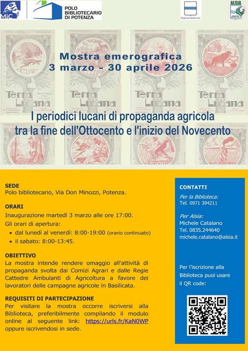 Pagine di storia dell'agricoltura in mostra al Polo Bibliotecario di Potenza